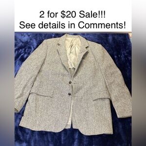 Vintage Dawahares Tweed 2 Button Sportscoat, size 43R, 3 Turtleshell Arm Buttons
